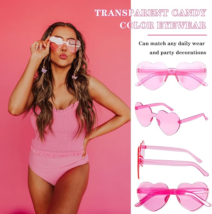 8/16/24 Mixed Style Rimless Sunglasses Colored Party Glasses Rimless Bachelor Photoshoot Costume Accessories
