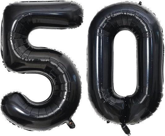 40 Inch Black 50 Number Balloons Giant Jumbo Huge 50 Foil Mylar Helium Number Digital Balloons Black Birthday Mylar Digital Balloons 50th Birthday Parth 50th Anniversary Events Party Decorations