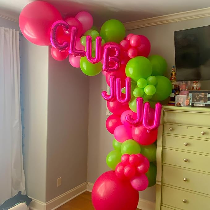 90pack Hot Pink Balloons Different Size 18/12/10/5 Inch Dark Pink Balloon Garland Arch Kit for Graduation, Wedding, Birthday, Princess Theme Party, Valentine's Day, Baby Shower Decorations