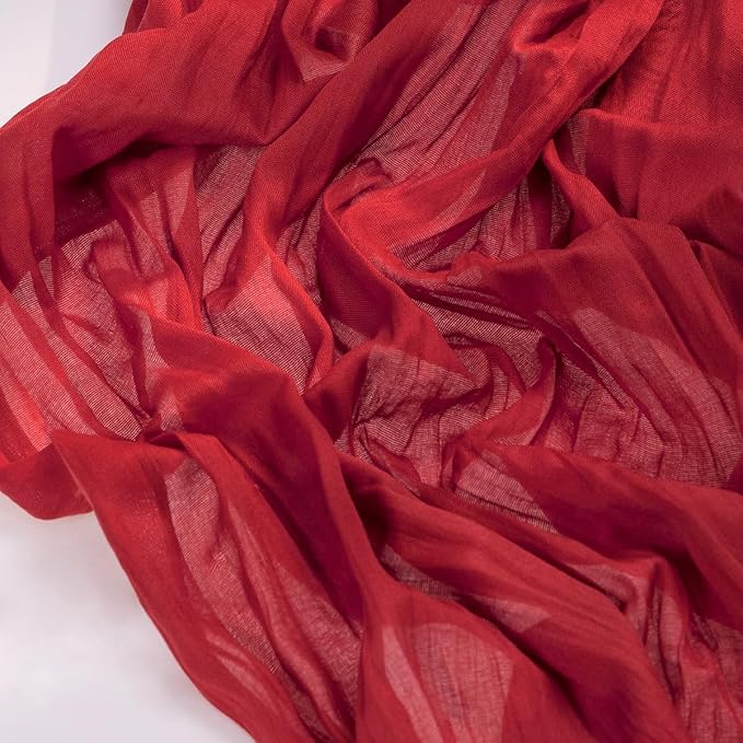 Socomi 3pcs Red Fall Thanksgiving Cheesecloth Table Runner Boho Rustic Gauze 120 inch 10FT Cheese Cloth Runner for Wedding Party Baby Shower Birthday Home Decor Holiday Decorations
