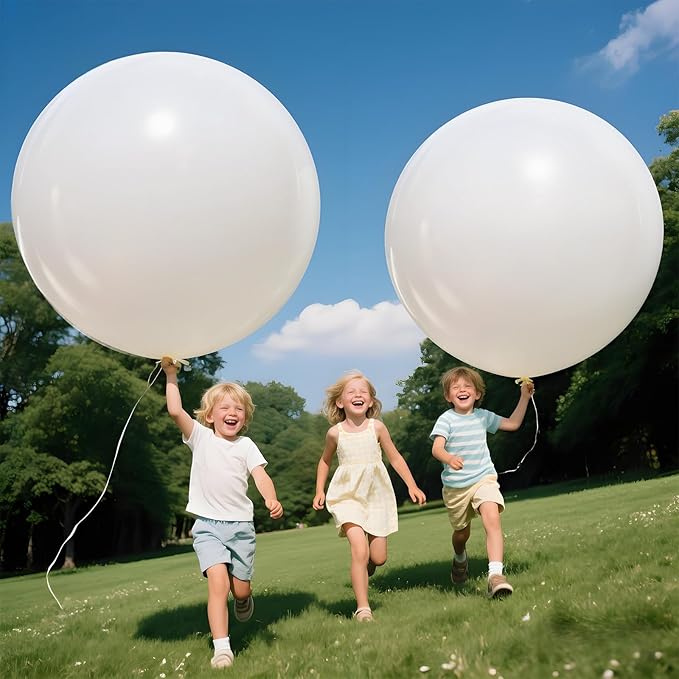 KAWKALSH White Balloons 9pcs 36 Inch Extra Large Big Jumbo Giant Matte White Latex Helium Balloons for Wedding Bridal Graduation Engagement Baby Shower Birthday Party Decorations