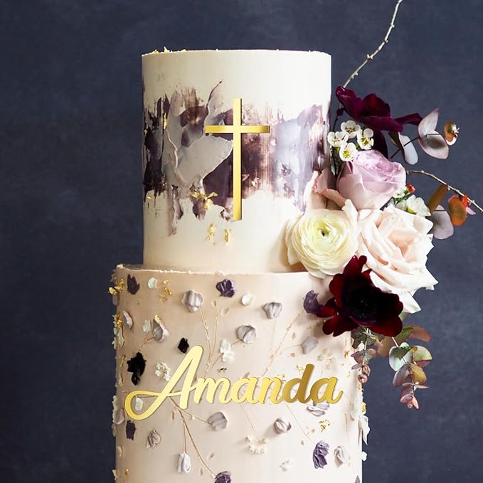 Custom Name Cake Topper Personalized Cake Name Sign Cake Decoration Acrylic Cake Name Plate (Handmade)