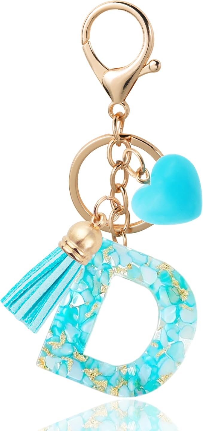 Initial Letter Keychain, Butterfly Keychain Cute Resin, Initial Keychain Backpack Charms, Key chain for Women, Girls