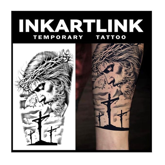 INKARTLINK Tattoo Tech, 2 Sheets Extra Large Semi Permanent Tattoo, Temporary Tattoos, Last 1-2 Weeks, Waterproof, Realistic Look, No Adhesive, （Mythology Design)305
