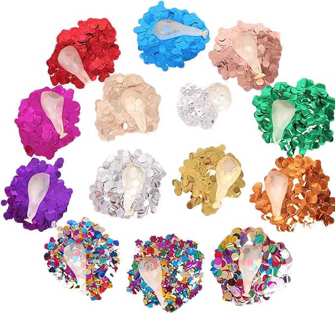 Multicolor Metallic Foil Confetti(0.59 inch) Heart Glitter Rainbow Table Confetti for Party Wedding Decorations,2.11 OZ per pack