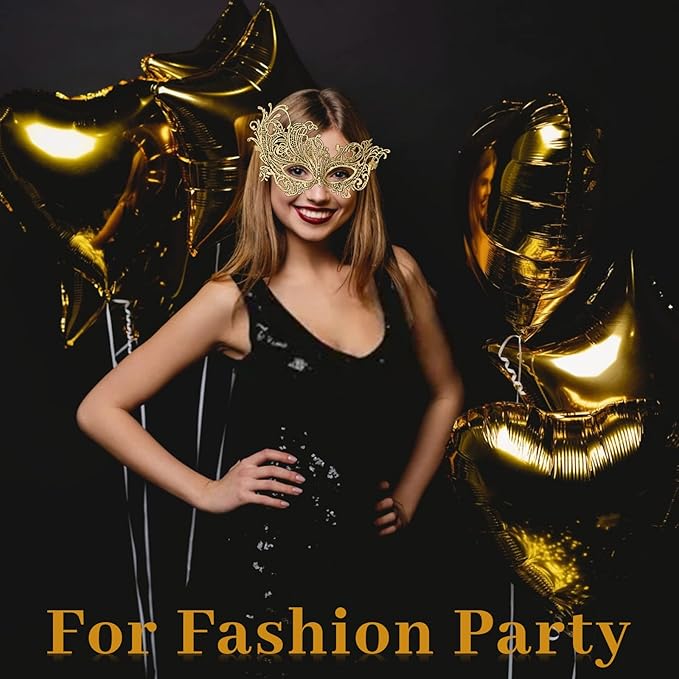Erythem Masquerade Mask for Women, Venetian Lace Masquerade Mask for Halloween Mardi Gras Costume Party, Fit for Adult