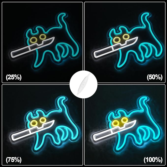 Cat Neon Sign Funny Room Decor Sign Cat Decor For Kitchen Cat Room Decor For Girls Bedroom Home Living Room Gifts For Cat Lovers Kids Night Light