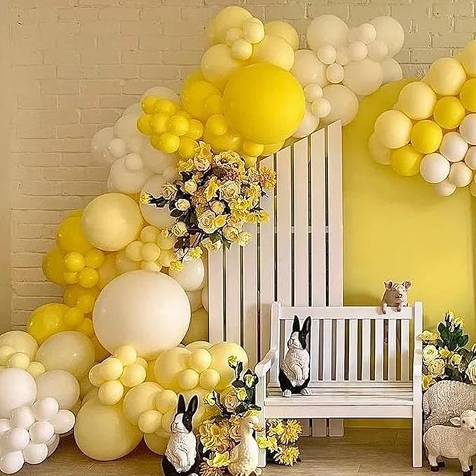 Pastel Yellow Balloons, 66pack 12inch Light Yellow Latex Party Balloons for Birthday Baby Shower Graduation Wedding Gender Reveal Anniversary Party Decorations
