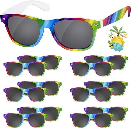 Black Sunglasses Party Favors - 12 Pack Sunglasses Bulk for Wedding Graduation Birthday Pool Beach Party Supplies