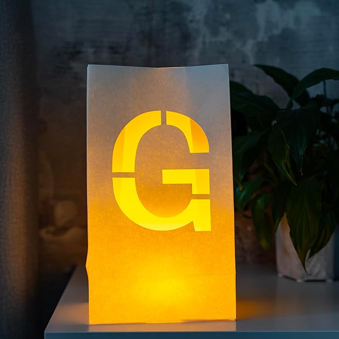 Light Up Letter G - Luminary Bags Perfect for Personalized Happy Birthday Banner, Proposal Decorations, Engagement Party Decorations and Congratulations Banner for Your Loved One