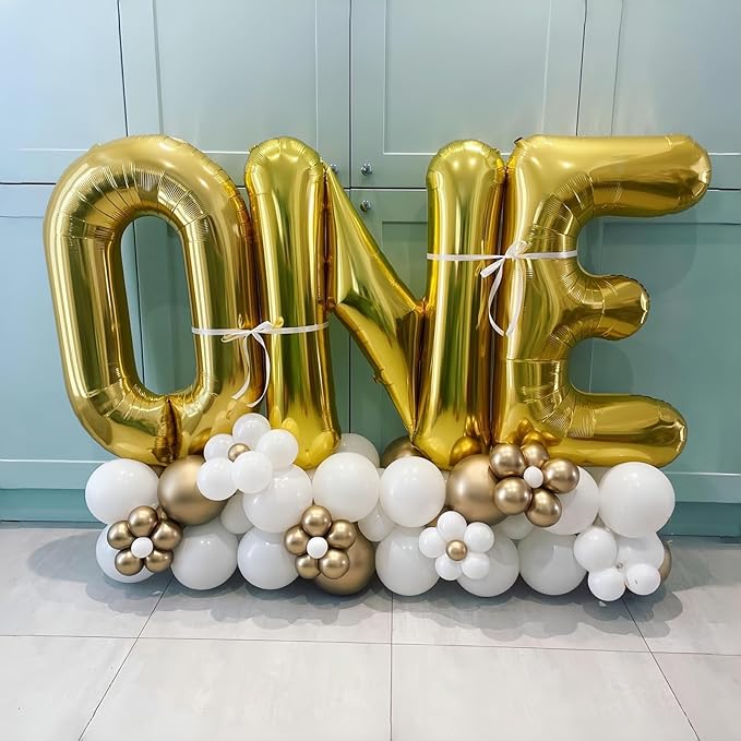 Foil Letter Balloons 40 Inch, Giant Alphabet O Customize Balloons, Large Self Inflating Name Balloon Letters Gold Decor, Helium Custom Letter Balloons for Women Birthday Party Decoration Supplies