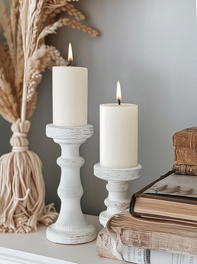 White Pillar Candles, Set of 3 Wax,56 Hours Long Burning,Unscented and Dripless Pillar Candles Bulk,Large Candles (3x4 inch) for Christmas Lights,Wedding,Parties, Spas,Home Decorative