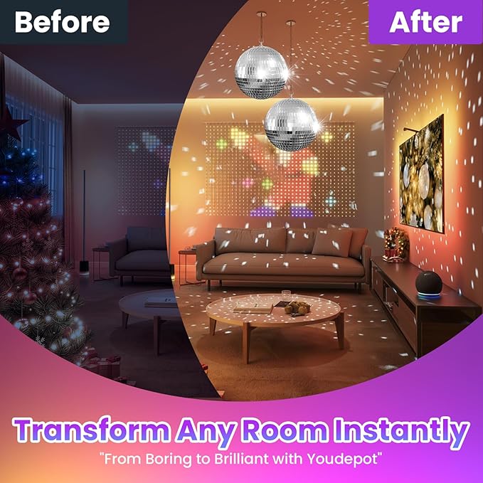 8-Inch Disco Ball 2-Pack – Silver Hanging Mirror Ball with String, Reflective Disco Ball Decorations for Weddings, Birthdays, Classrooms, Home, DIY, Indoor & Outdoor Events