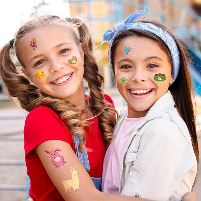 36 Sheets Temporary Tattoo, Animal Bear Tiger Elephant Panda Squirrel Dog Cat Fox Dinosaur Chameleon Crocodile Whale Dolphin Fake Tattoos for Boys Girls, Animal Party Decoration Supplie for Kid Adult