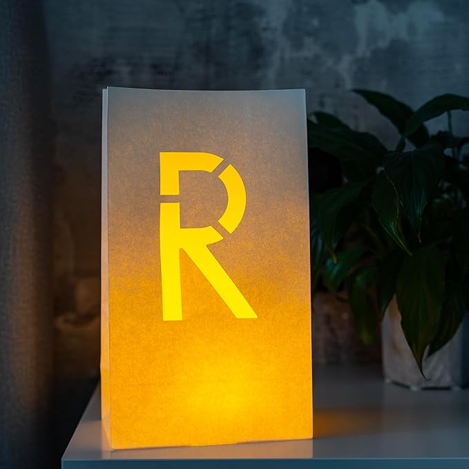 Light Up Letter R Sign - Luminary Bags Perfect for Personalized Happy Birthday Banner, Proposal Decorations, Engagement Party Decorations and Congratulations Banner for Your Loved One