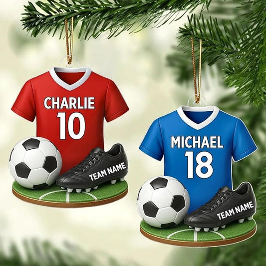 Personalized Soccer Christmas Acrylic Ornament, Soccer Ornament, Soccers Ornaments Christmas Tree Hanging Ornaments Tree Decorations, Soccers Player Uniform /3