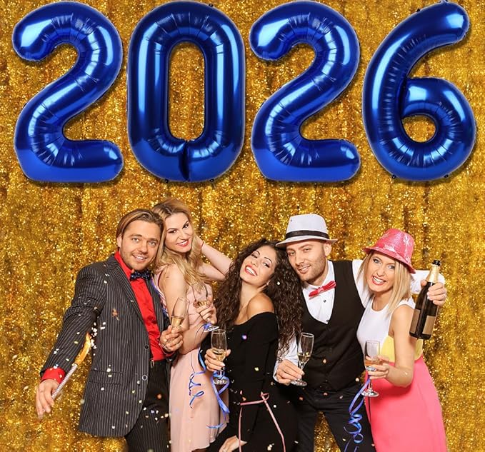 Night Blue 2026 Number Balloon, Night Blue Number Balloons 40 Inch, 2026 Balloon Birthday Decorations, 2026 Birthday Party Supplies