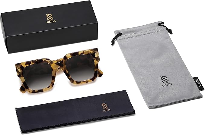 SOJOS Vintage Oversized Square Sunglasses for Women,Retro Womens Luxury Big Large Sun Glasses UV400 SJ2194