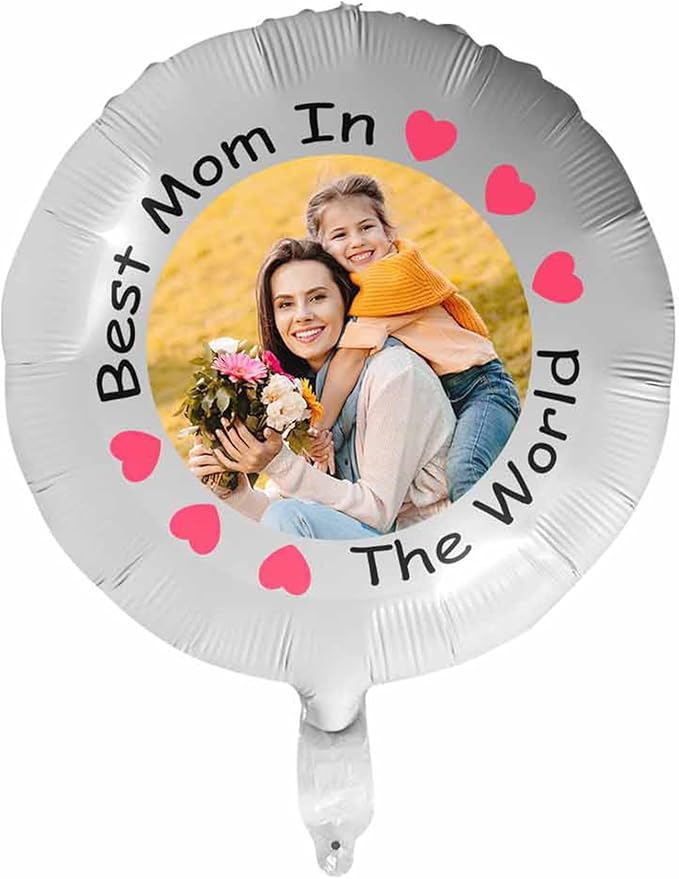 DIYKST Custom 18" Balloons with Logo Personalized Balloon with Photo Text Face on Balloon Design Your Own Balloons