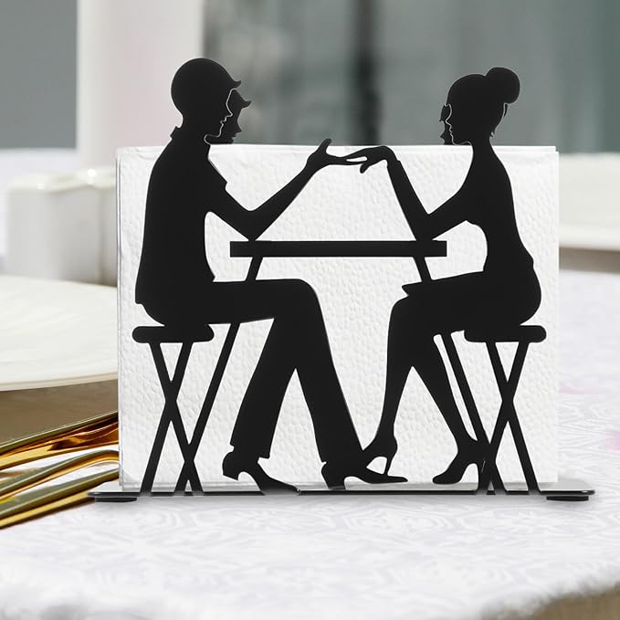 Decorative Iron Napkin Rack Napkin Dispenser for Kitchen Restaurant Bar Cafe Tabletop Use Sturdy Storage Organizer