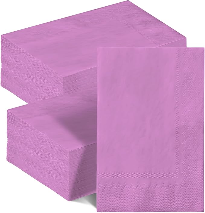qiqee Light Pink Paper Napkins 13 * 16inch Guest Paper Disposable Towels Napkin Paper Hand Towels for Wedding, Dinner, Birthday Party, Dessert Cocktail ＆ Kitchen Napkins（ 120 Count）