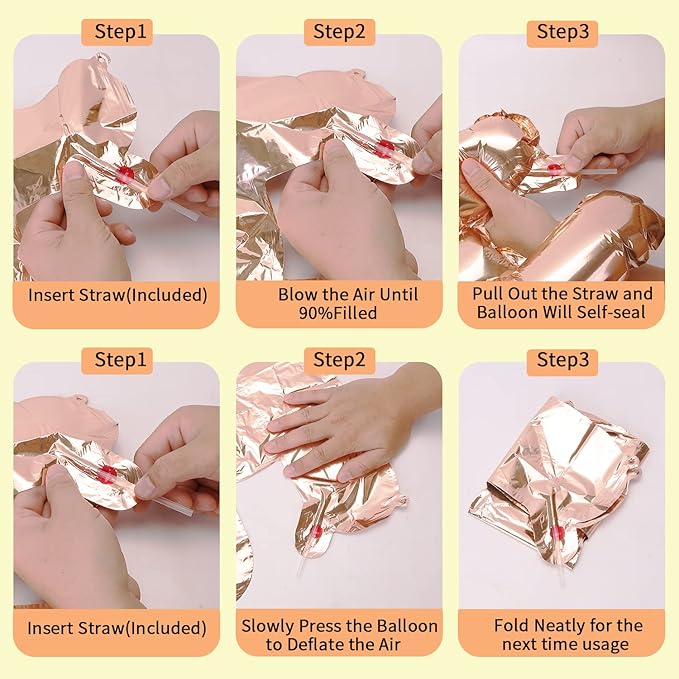 Accevo Rose Gold Happy Birthday Banner 16 Inch Foil Letters Balloons Happy Birthday Balloon for Kids, Child, Adults, Boys & Girls Birthday Decorations 3D Happy Birthday Balloons Sign Banner