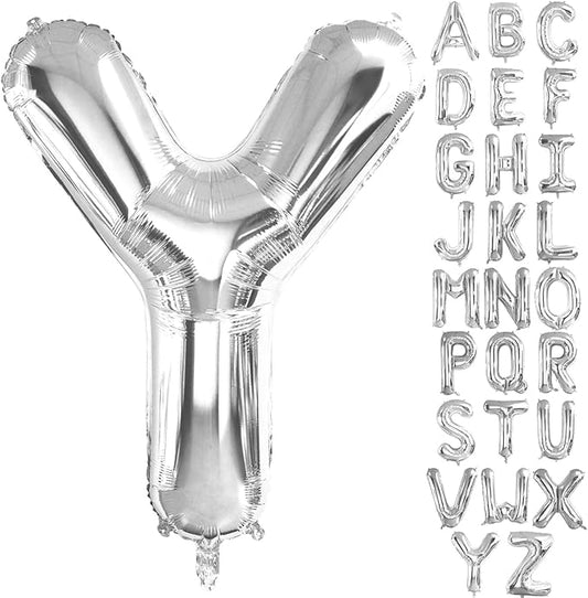 Lovoir 40 Inch Large Silver Letter Y Balloons Big Size Jumbo Mylar Foil Helium Balloon for Birthday Party Celebration Decorations Alphabet Silver Y
