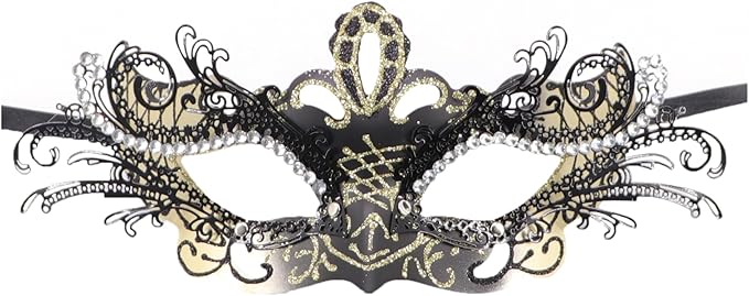 Coolwife Couples Masquerade Masks Metal Venetian Mardi Gras Party Evening Prom Costume Mask
