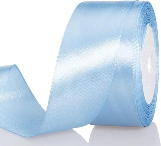 ATRBB 25 Yards 1-1/2 inch Wide Satin Ribbon Perfect for Wedding,Handmade Bows and Gift Wrapping (Blue Mist)