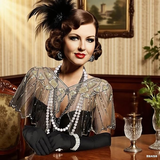 1920s Flapper Gatsby Accessories Set for Women Roaring 20's Theme Party Costume Kit Fashion Roaring 20's Theme Set