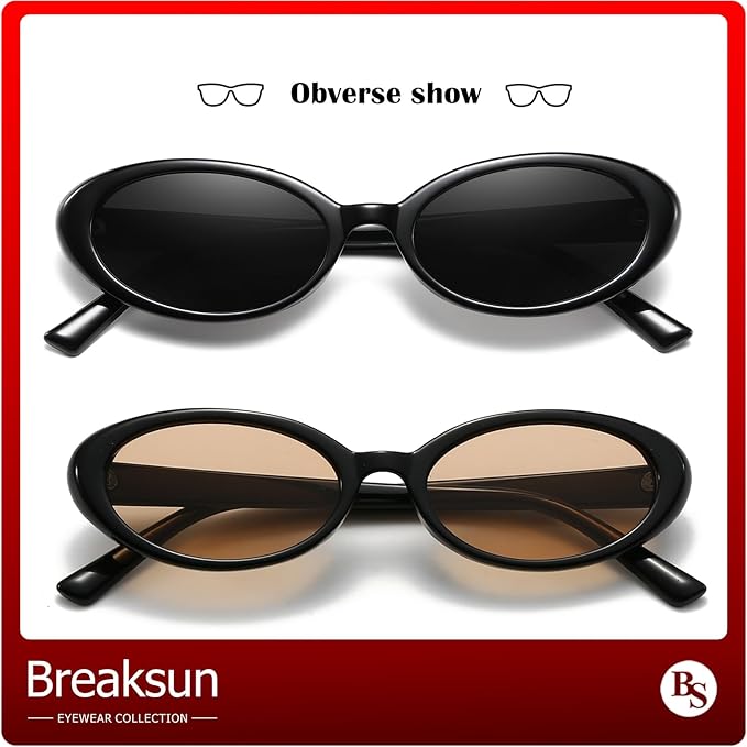 Retro Oval Sunglasses for Women Men Fashion Small Oval Sunglasses 90s Vintage Shades