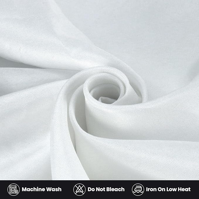 Ascoza 2 Pack Fitted Tablecloth for 6 Foot Rectangle Tables 72 x 30 Inch White Table Covers Water Resistant Polyester Table Cloth for Wedding, Parties,Display, Trade Show (White)