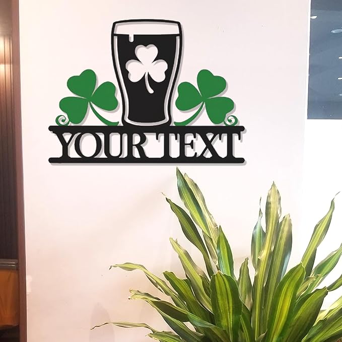 Custom Bar Metal Sign with LED - Personalized Irish Pub Wall Art, Rustic Tavern Plaque for Home Bar, Man Cave, Basement, St. Patrick’s Day Decorations & Gifts for Him, Dad, Grandpa