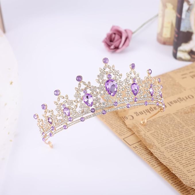 Princess Tiara and Crown for Women Wedding Tiaras for Bridal girls Tiaras and Crystal Crowns Rhinestone Headband Metal Hair Accessories for Costume Birthday Party Prom Gifts