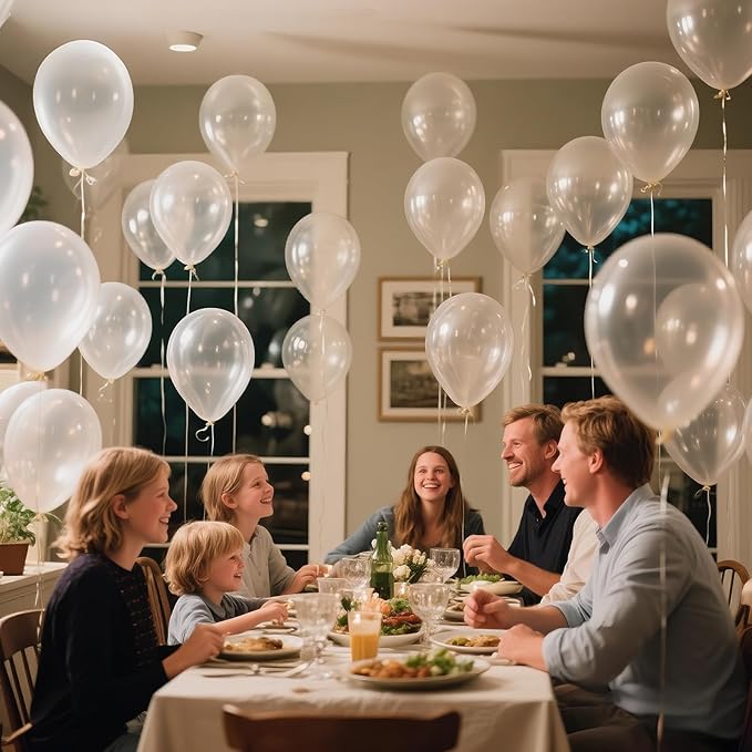 KAWKALSH Clear Balloon 12 Inch, 110pcs Latex Party Balloons Helium Bright Color for Birthday Baby Shower Wedding Party Supplies Arch Garland Decoration