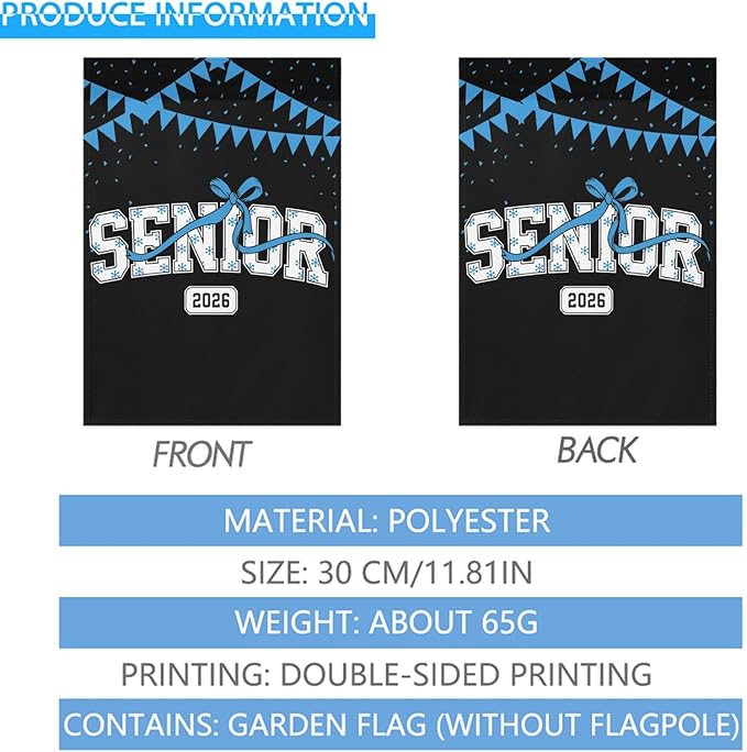 Class Of 2026 Senior 2026 Graduation Flags Decorative Banner Rustic Next Day Delivery