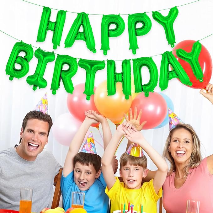 26 Pcs Green Letter Balloons,16 Inch Foil Alphabet Letter Balloons,Letter A-Z Balloon Banner Custom Phrase Balloon for Birthday Party Wedding Anniversary Decoration (Green 26pcs)