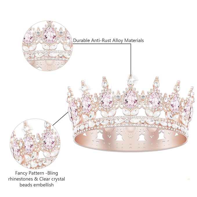 Queen Crown Birthday Crowns for Women, Birthday Girl Sash, Birthday Tiara for Women Set, Princess Rhinestone Birthday Girl Headband Birthday Gifts for Women, Sweet Happy Accessories