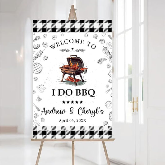 Personalized I Do BBQ Wedding Engagement Party Yard Sign, I Do BBQ Sign, I Do Barbeque Sign, Welcome Sign For BBQ Rehearsal Dinner, BBQ Signs For Outside, I Do BBQ Decorations