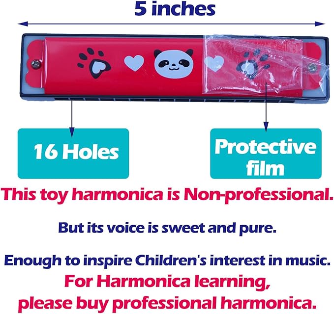 12 Pcs Kids Harmonicas Bulk | 16 Holes Musical Instrument Toys for Birthday Party Favors, Goodie Bag Stuffers, Classroom Prizes & Gifts for Kids Ages 4+