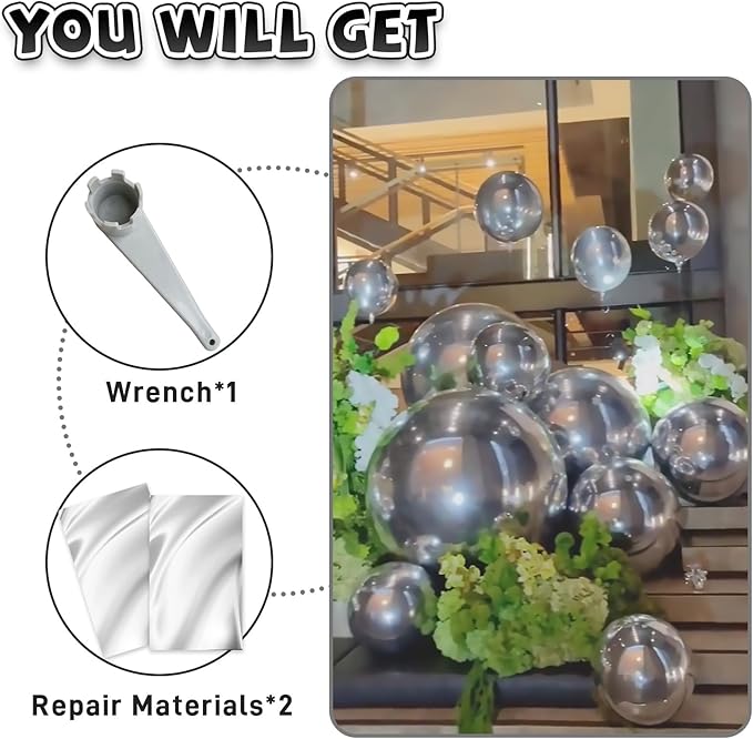 19.6in Inflatable Mirror Ball,Shiny Inflatable Ball Silver/Gold/Iridescent,PVC Hanging Large Disco Balls Decor for Party, Concerts, Stage, Wedding Decoration (1 Piece,Without Air Pump)