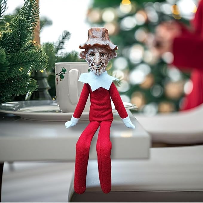 Creepy Goblin Elf Decoration 35cm – Handmade Horror-Inspired Ornament for Christmas, Halloween & Holiday Party Décor – Spooky Collectible with Sinister Expression