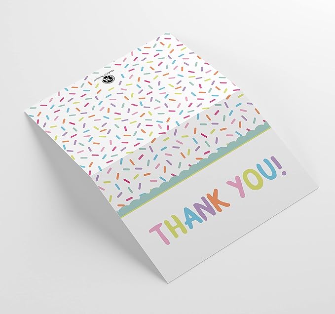 M Market On Mainstreet Sprinkle Thank You Cards for Baby Sprinkles/Baby Showers, Includes White Envelopes, 25 count