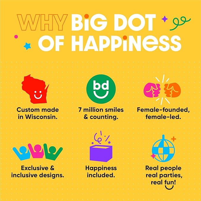 Big Dot of Happiness Personalized Adult Happy Birthday Black & Gold Cone Hat Fun Face Photo Balloon, Kids Birthday Party Decorations, Custom Double-Sided Circle Mylar, 1 Piece