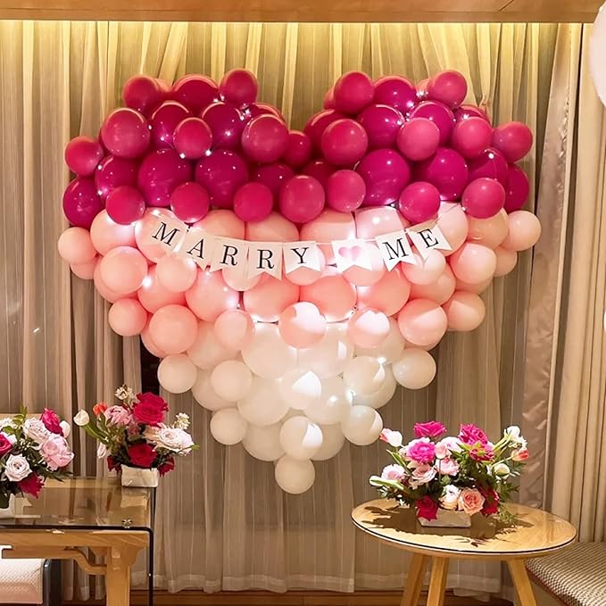 Hot Pink Balloons, 66pack 12inch Dark Pink Latex Party Balloons for Wedding, Birthday, Graduation, Bridal Shower, Baby Shower, Gender Reveal, Anniversary, Anniversary Party Decorations