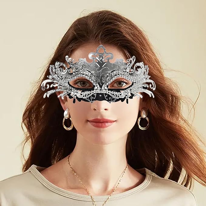 Couple Masquerade Mask Set - Venetian Style Masks for Halloween, Costume Parties and Carnival