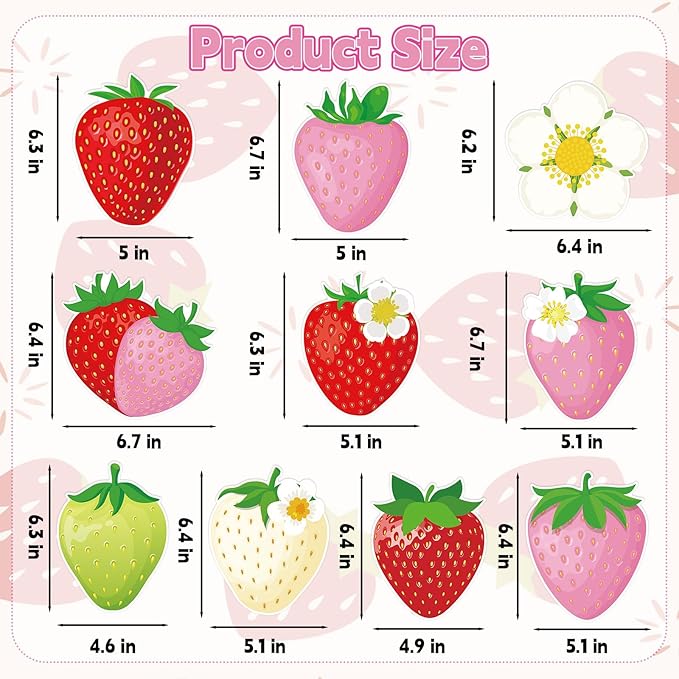 40Pcs Strawberry Hanging Swirls Decorations, Sweet Strawberry Party Ceiling Hanging Swirls Streamers for Berry First Birthday Baby Shower Party Decor Supplies