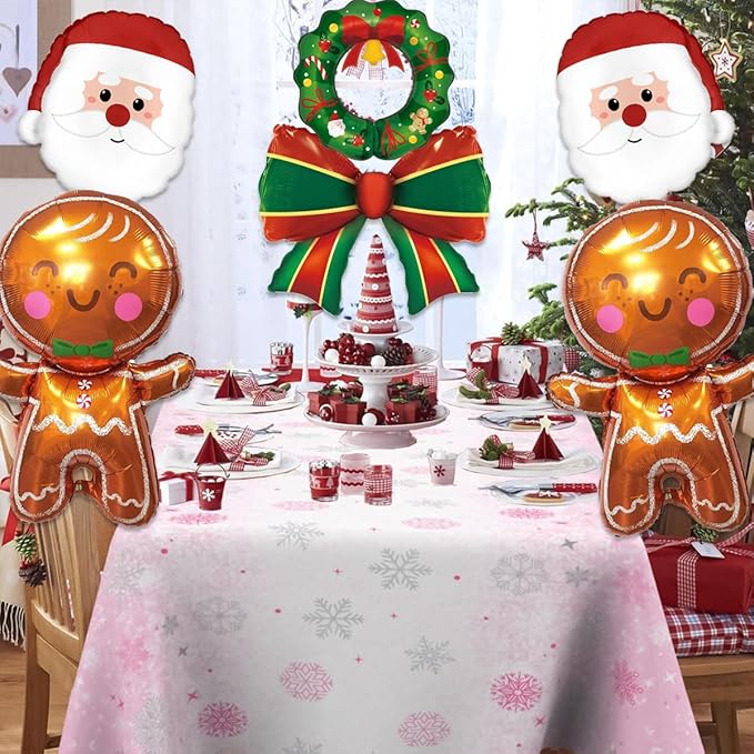 Christmas Balloons Decorations, Gingerbread Balloons, Santa Balloon, Mylar Foil Balloon For Gingerbread Christmas Decorations