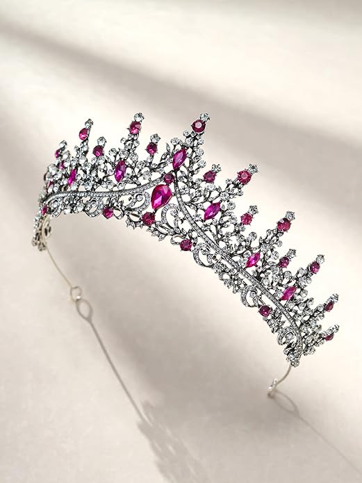 SWEETV Crystal Wedding Tiara for Women, Royal Queen Crown Headband, Rhinestone Princess Hair Accessories for Prom Birthday