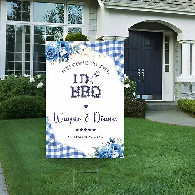 Personalized Welcome To The I Do BBQ Party Sign, BBQ Engagement Party Sign, I Do Barbeque Sign, I Do BBQ Welcome Sign, Couples Shower BBQ Sign, BBQ Yard Sign, BBQ Wedding Decorations